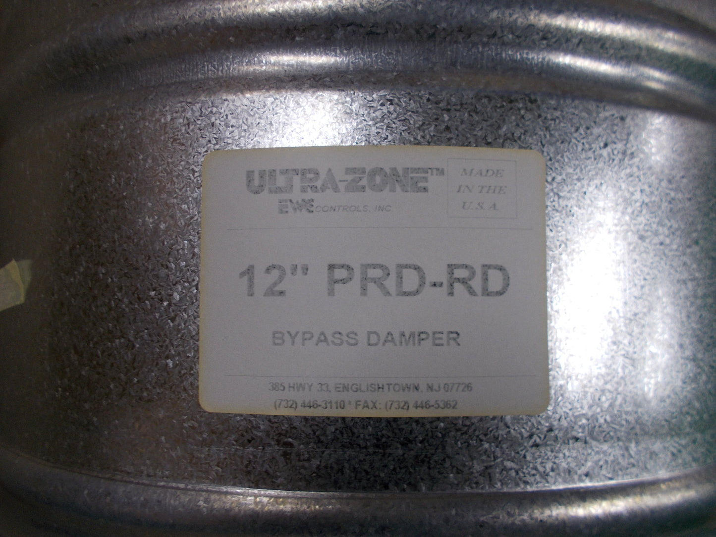12" "ULTRA-ZONE" ROUND PRESSURE REGULATING BAROMETRIC BYPASS DAMPER, CFM 720-1100
