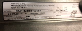 3 KW ELECTRIC HEAT KIT/W 60 AMP BREAKER 208-240/60/1
