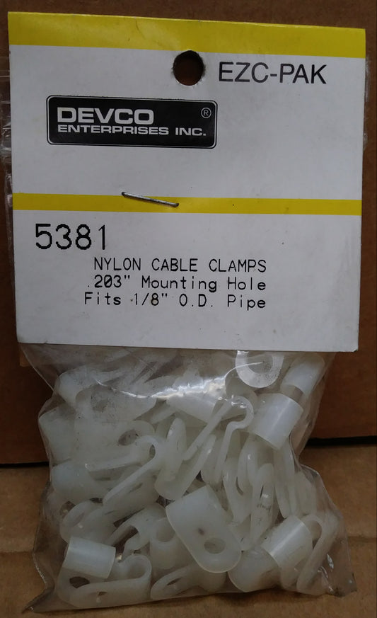 NYLON CABLE CLAMPS, 1/8"O.D.