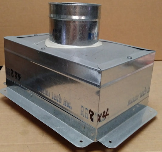 8" X 4" X 4" METAL TOP REGISTER BOOT WITH COLLAR, R-6