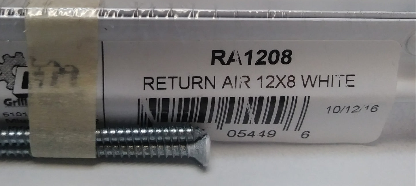 8" X 12" ALUMINUM RETURN AIR GRILLE