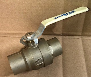 1-1/4"SWEAT "ULTRA PURE" BRONZE 2 PC FULL PORT BALL VALVE FOR POTABLE WATER/W BLOW-OUT PROOF STEM