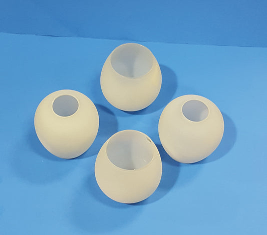 4 PIECE SET FROSTED GLASS GLOBES