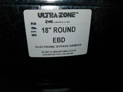 18" "ULTRA-ZONE" ROUND ADJUSTABLE ELECTRONIC STATIC PRESSURE REGULATING BAROMETRIC BYPASS DAMPER, 24/60-50/1
