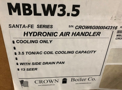 3-1/2 TON AC/HP "SANTA FE 11" SERIES UPFLOW/HORIZONTAL HYDRONIC FANCOIL/LESS HOT WATER COIL, 13 SEER 115/60/1 R-410A/R-22 CFM:1400