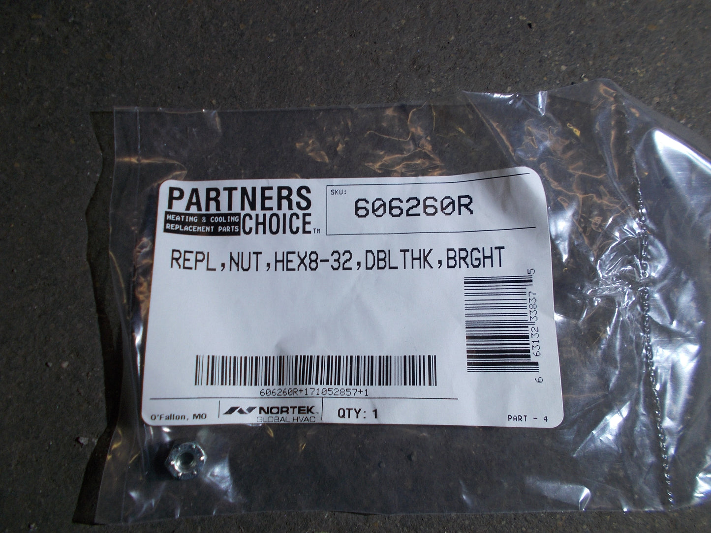 REPLACEMENT, NUT, HEX8-32, DBL THK, BRGHT