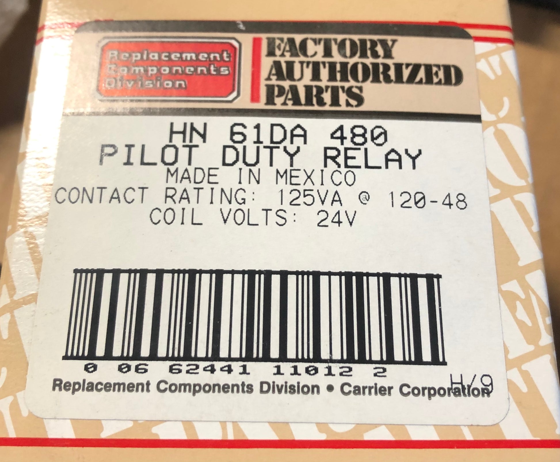 PILOT DUTY RELAY/W 24 VOLT COIL