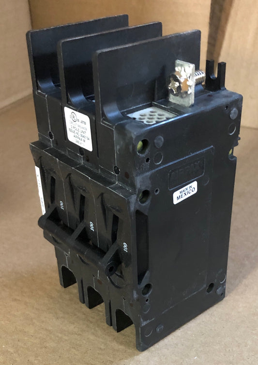 3 POLE 100 AMP "209 MULTI-POLE" SERIES HYDRAULIC MAGNETIC CIRCUIT BREAKER PROTECTOR/FOR MANUAL CONTROLLER APPLICATIONS, 240/60-50/1 OR 3