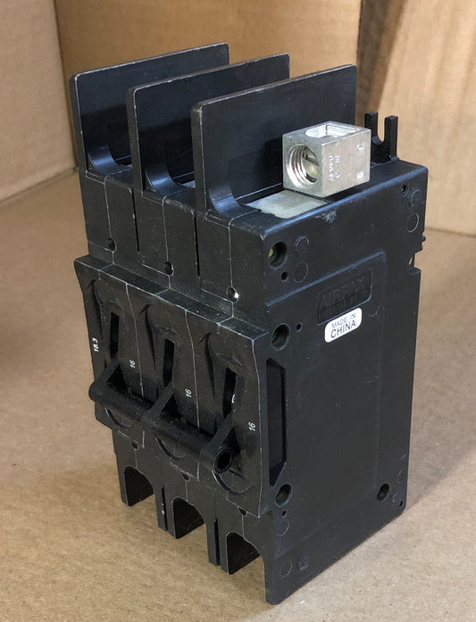 3 POLE 16 AMP "219 MULTI-POLE" SERIES HYDRAULIC MAGNETIC CIRCUIT BREAKER PROTECTOR/FOR MANUAL CONTROLLER APPLICATIONS, 600/60-50/1 OR 3