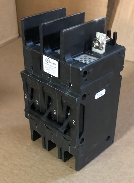 3 POLE 51.4 AMP "209 MULTI-POLE" SERIES HYDRAULIC MAGNETIC CIRCUIT BREAKER PROTECTOR/FOR MANUAL CONTROLLER APPLICATIONS, 240/60-50/1 OR 3