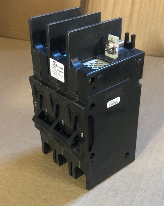 3 POLE 53.8 AMP "209 MULTI-POLE" SERIES HYDRAULIC MAGNETIC CIRCUIT BREAKER PROTECTOR/FOR MANUAL CONTROLLER APPLICATIONS, 240/60-50/1 OR 3