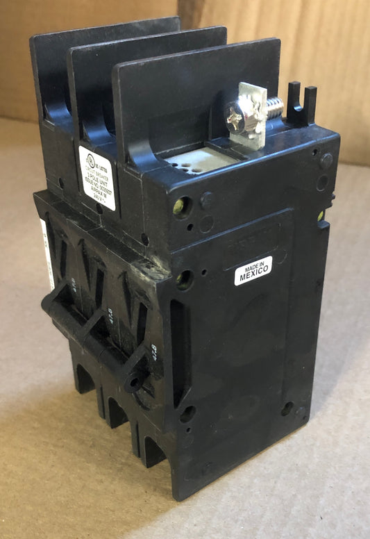 3 POLE 47.8 AMP "209 MULTI-POLE" SERIES HYDRAULIC MAGNETIC CIRCUIT BREAKER PROTECTOR/FOR MANUAL CONTROLLER APPLICATIONS, 240/60-50/1 OR 3