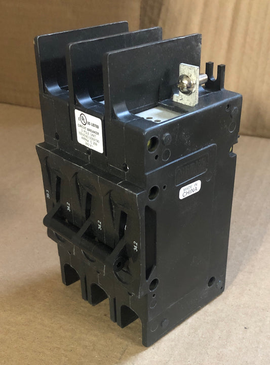 3 POLE 34.2 AMP "209 MULTI-POLE" SERIES HYDRAULIC MAGNETIC CIRCUIT BREAKER PROTECTOR/FOR MANUAL CONTROLLER APPLICATIONS, 240/60-50/1 OR 3