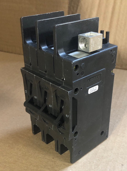 3 POLE 6.7 AMP "219 MULTI-POLE" SERIES HYDRAULIC MAGNETIC CIRCUIT BREAKER PROTECTOR/FOR MANUAL CONTROLLER APPLICATIONS, 600/60-50/1 OR 3