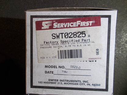 "1800" SERIES LOW DIFFERENTIAL PRESSURE SWITCH, 120-125-250-480VAC/60  0.15"-0.5" w.c.