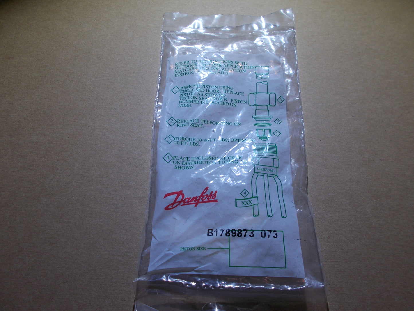 SERIES 3863 FLOWCHECK PISTON KIT, PISTON SIZE 073