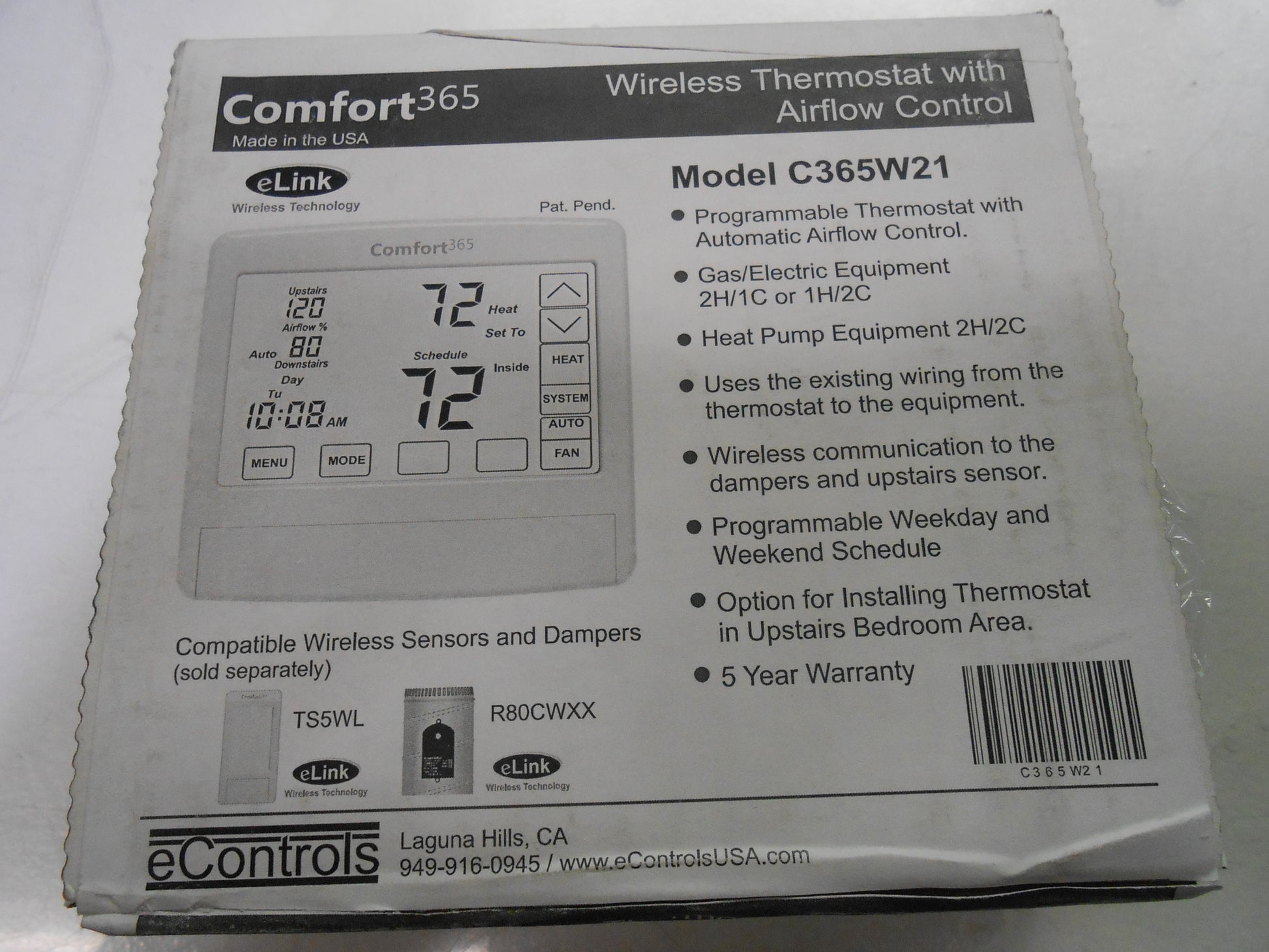 WIRELESS THERMOSTAT WITH AIRFLOW CONTROL