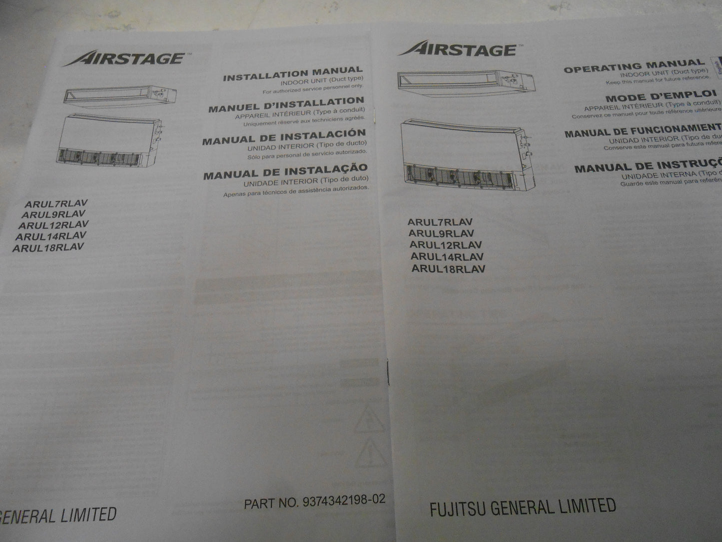 9,500 BTU SLIM DUCT INDOOR UNIT FOR HEAT-PUMP AIRSTAGE VRF SYSTEM, 208-230/60/1