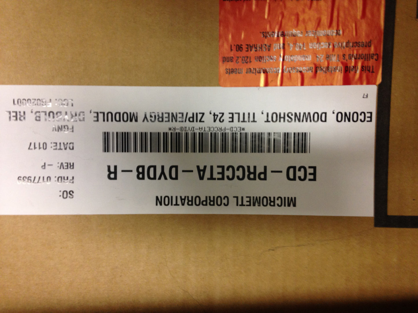 DOWNSHOT, TITLE 24, ZIP/ENERGY MODULE DRY BULB ECONOMIZER, 24 VAC/50-60