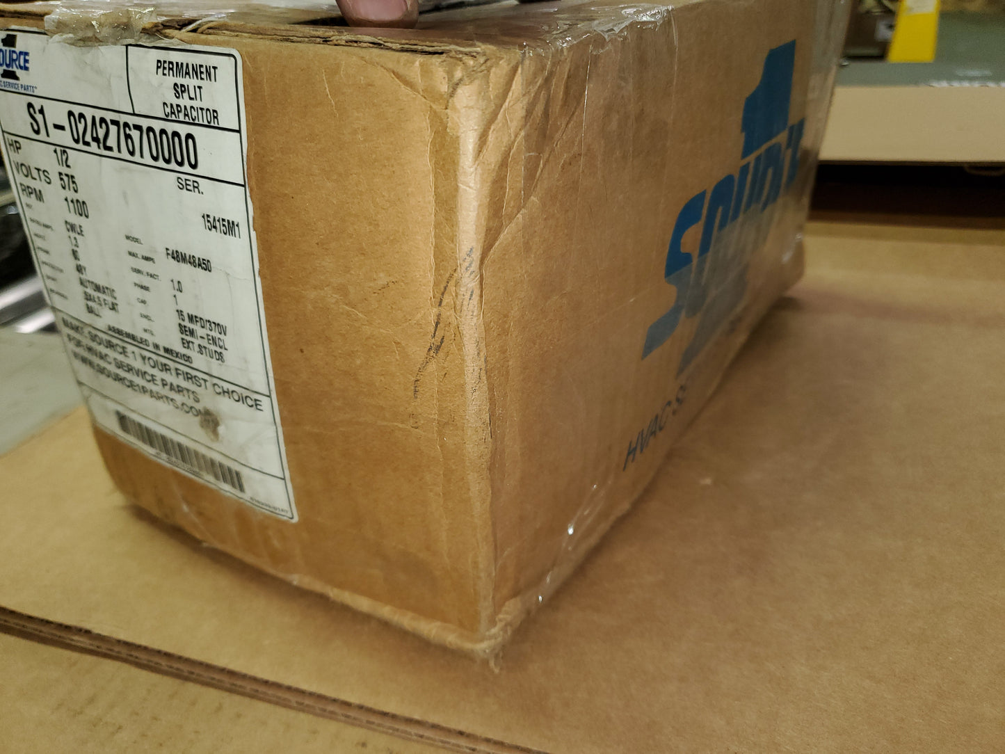 1/2 HP FAN MOTOR, 575/60/1 RPM:1100 1-SPEED