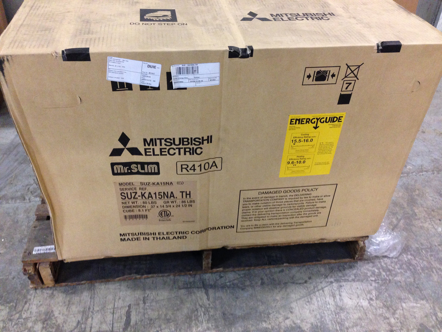 15,000 BTU VARIABLE SPEED INVERTER OUTDOOR HEAT PUMP MINI SPLIT UNIT, 16 SEER 208-230/60/1 R-410A