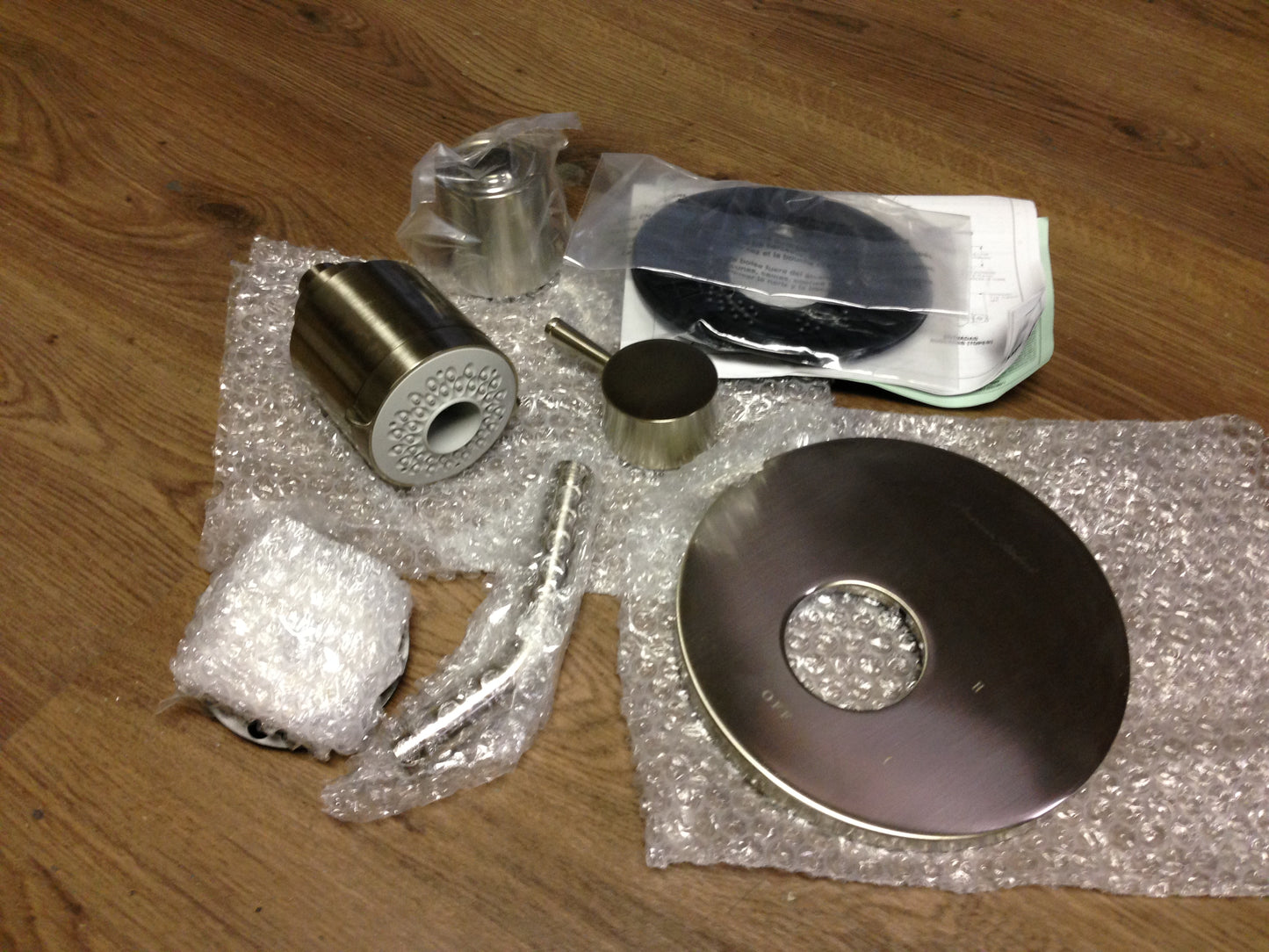 "SERIN" BRUSHED NICKEL PRESSURE BALANCED SHOWER TRIM ONLY WITH FLOWISE WATER SAVING 3 FUNCTION SHOWER HEAD, LESS VALVE BODY