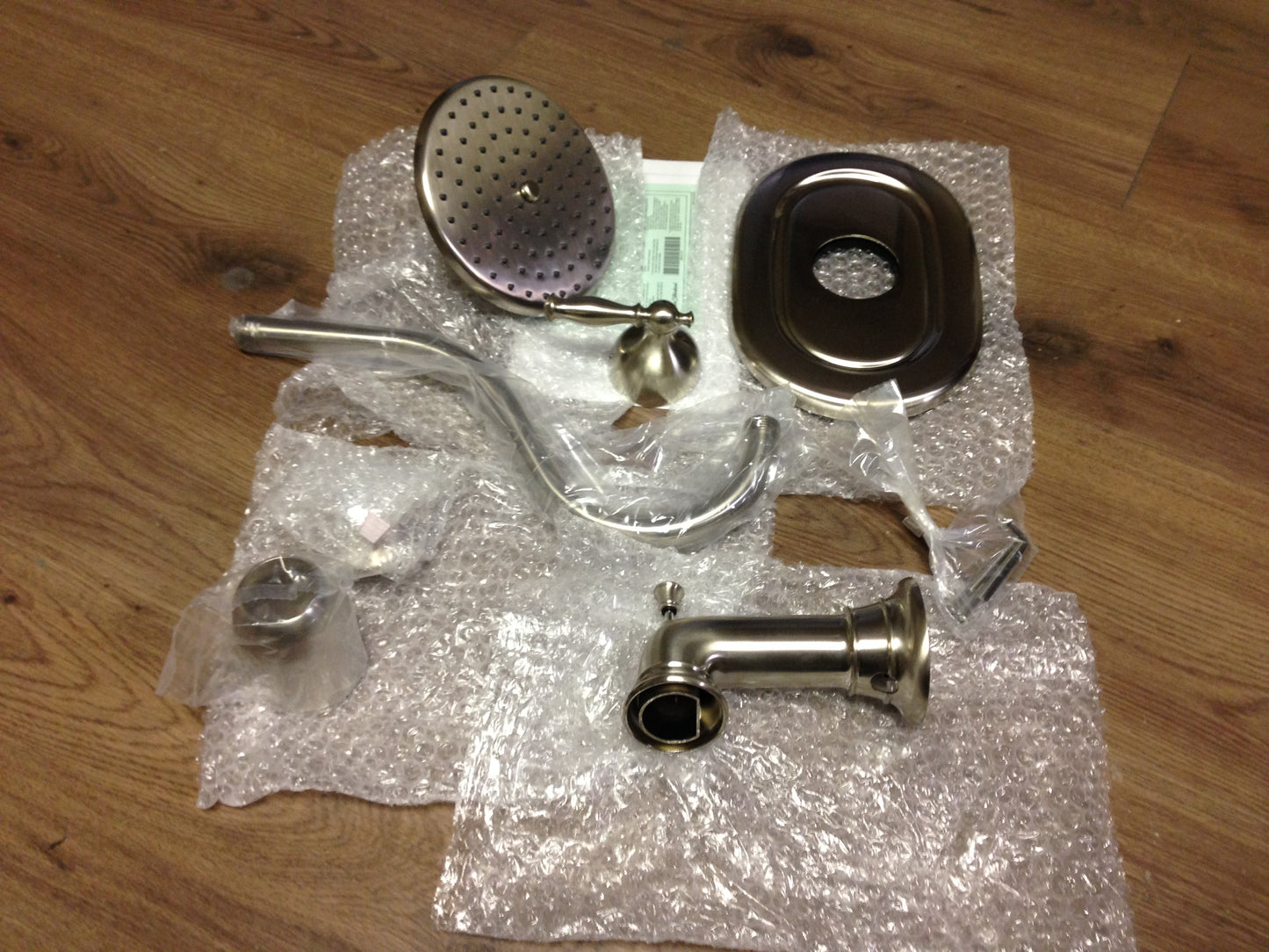 "QUENTIN" BRUSHED NICKEL PRESSURE BALANCED BATH AND SHOWER TRIM WITH FLOWISE WATER SAVING 3 FUNCTION SHOWER HEAD, LESS VALVE BODY