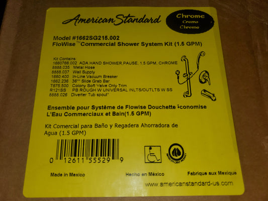 COMMERCIAL SHOWER SYSTEM KIT, 1.5 GPM, CHROME