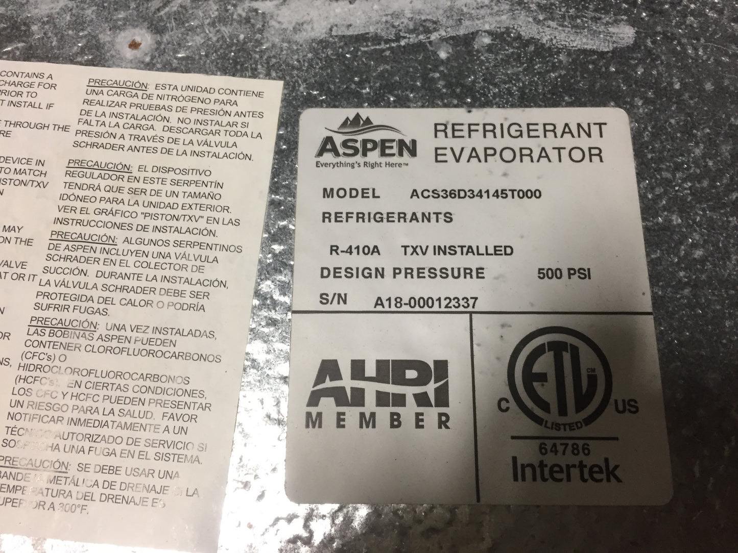 3 TON "DX-TREME CS" SERIES AC/HP DEDICATED HORIZONTAL CASED "A" COIL R-410A