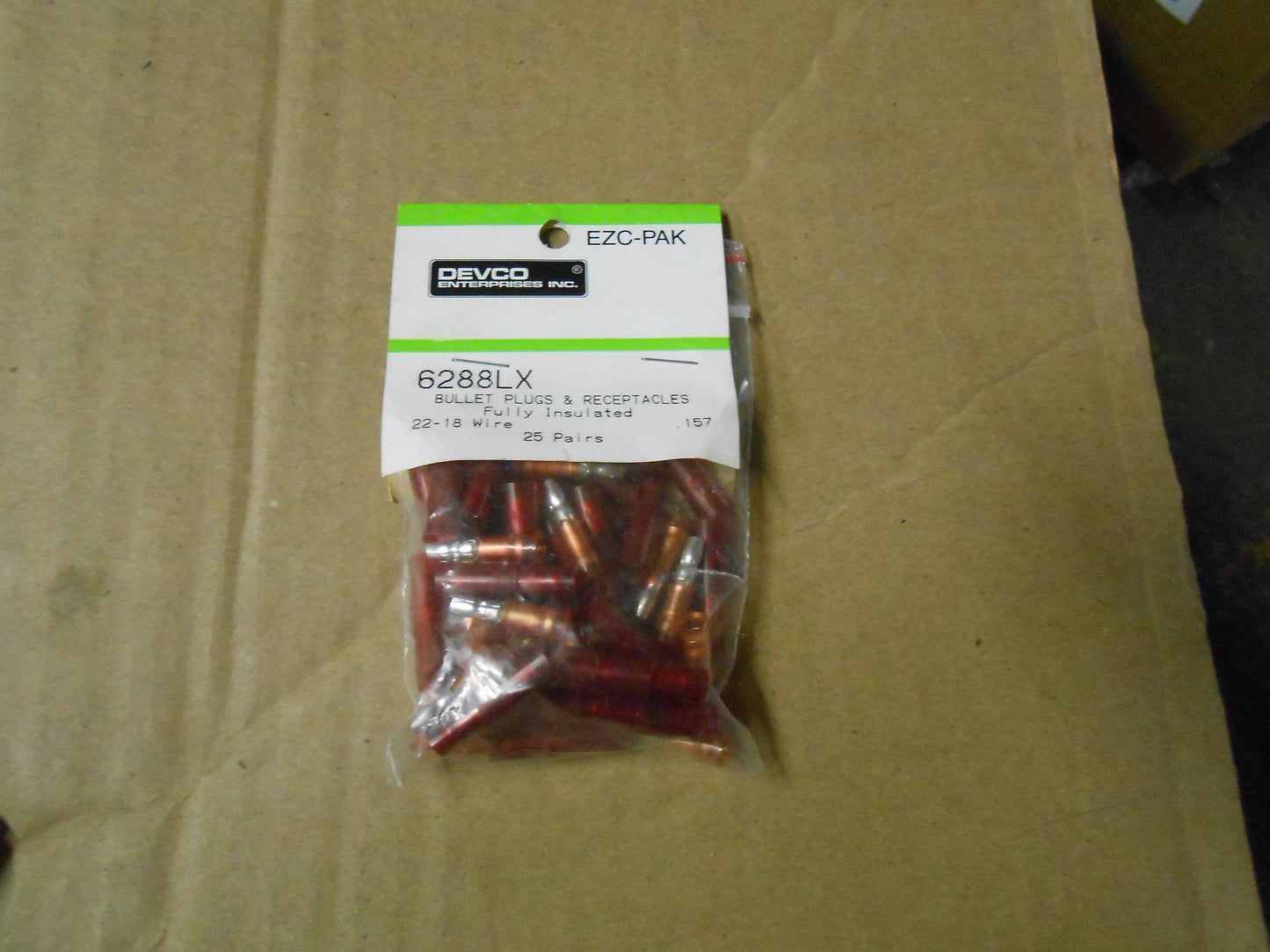 BULLET PLUGS WITH RECEPTACLES,    SOLD AS 25 PAIR PER PACKAGE