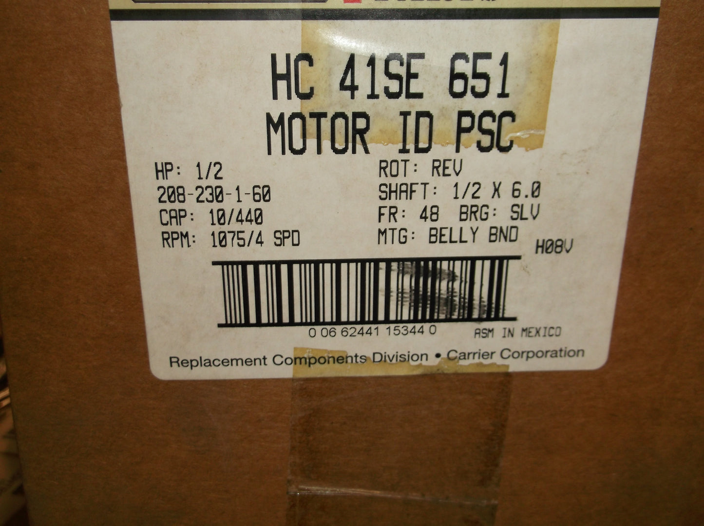 1/2HP Direct Drive Blower Motor 208-230/60/1 RPM:1075/4-Speed