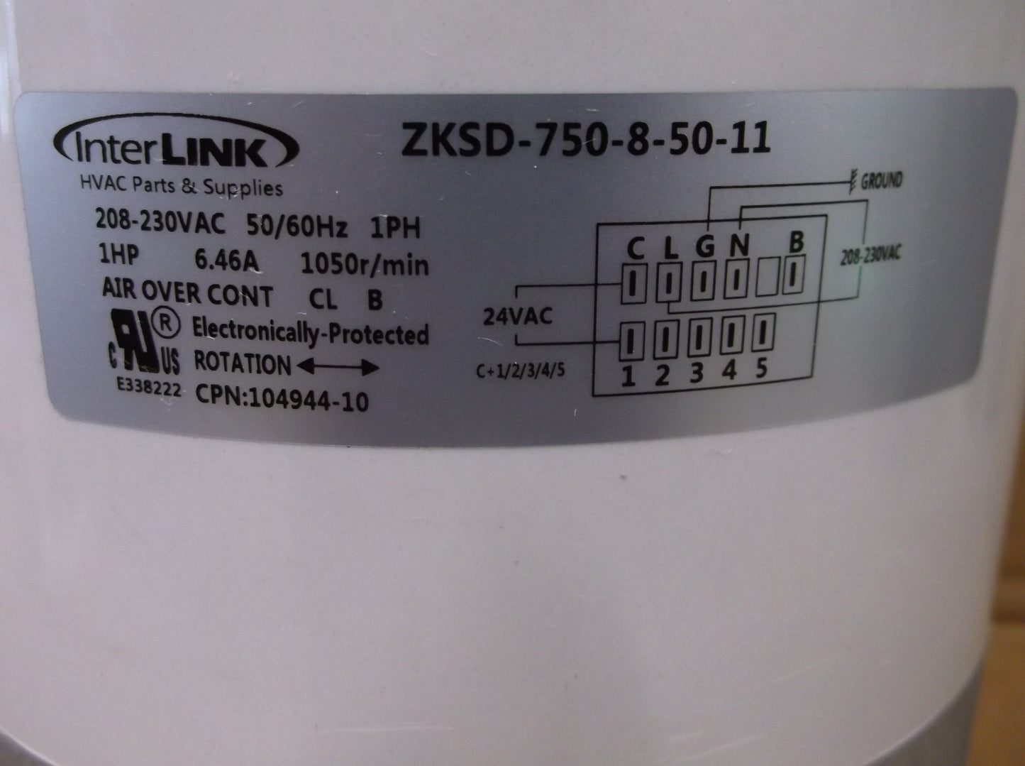 1HP ECM X13 DIRECT DRIVE BLOWER MOTOR 208-230/50-60/1 RPM:300-1200/VARIABLE SPEED