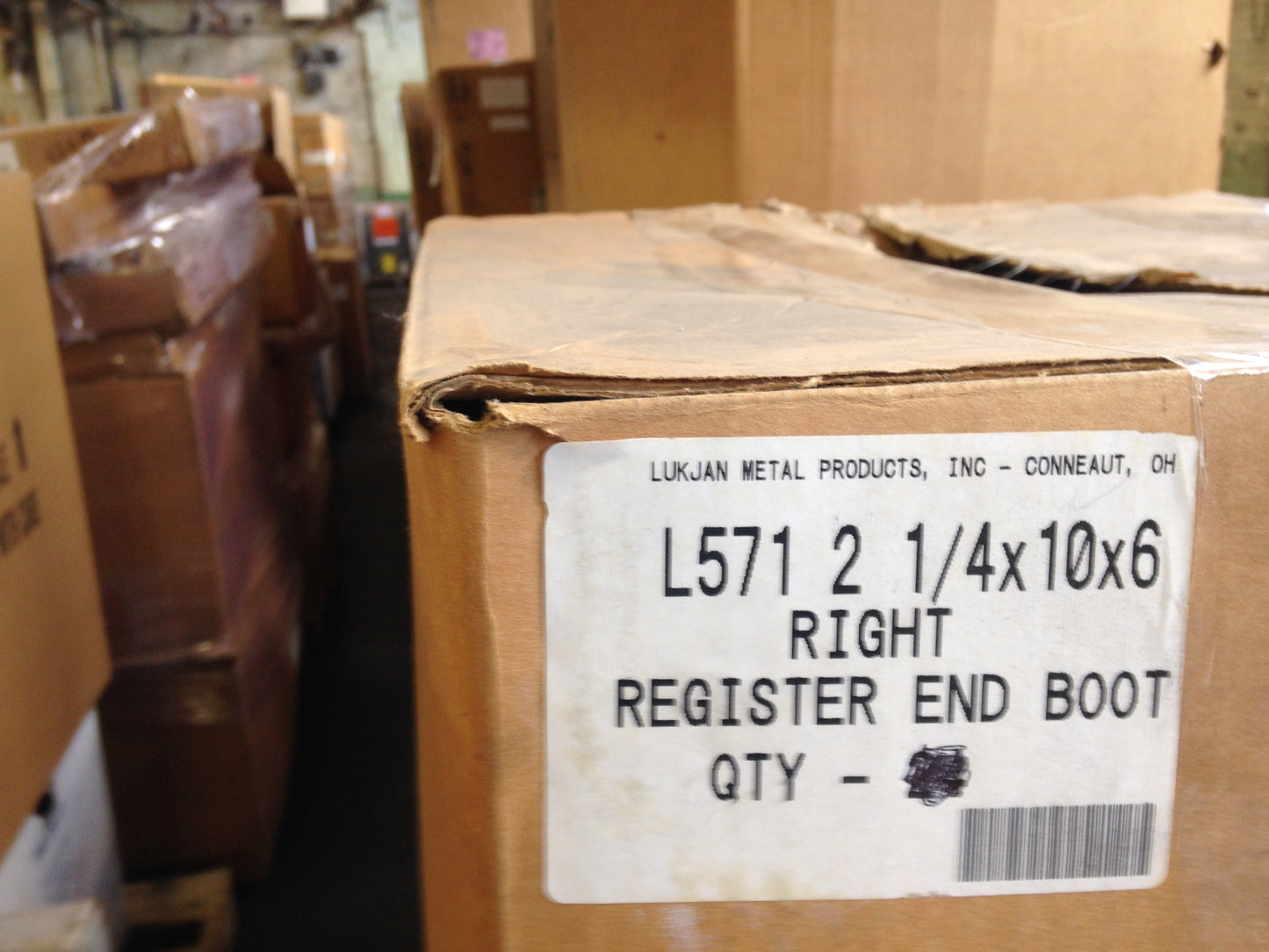 2 1/4" X 10" X 6" RIGHT REGISTER END BOOT