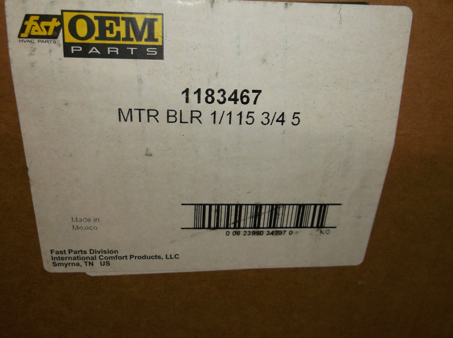 3/4HP DIRECT DRIVE BLOWER MOTOR 115/60/1 RPM:1075/5-SPEED