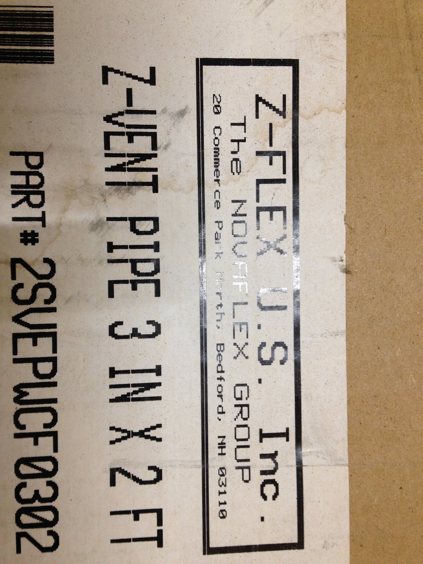 3" X 2' Z-VENT SINGLE WALL PIPE