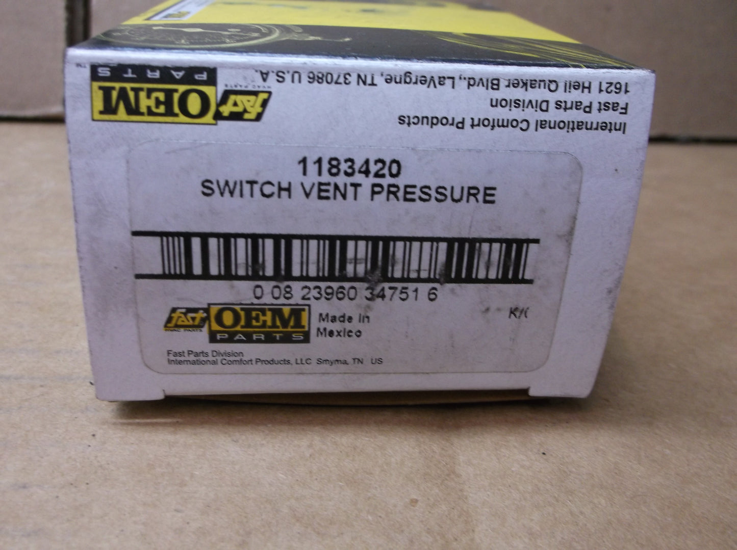 PRESSURE SWITCH HIGH FIRE 0.21"WC BREAK 0.36"WC MAX MAKE 1-PORT NORMALLY OPEN