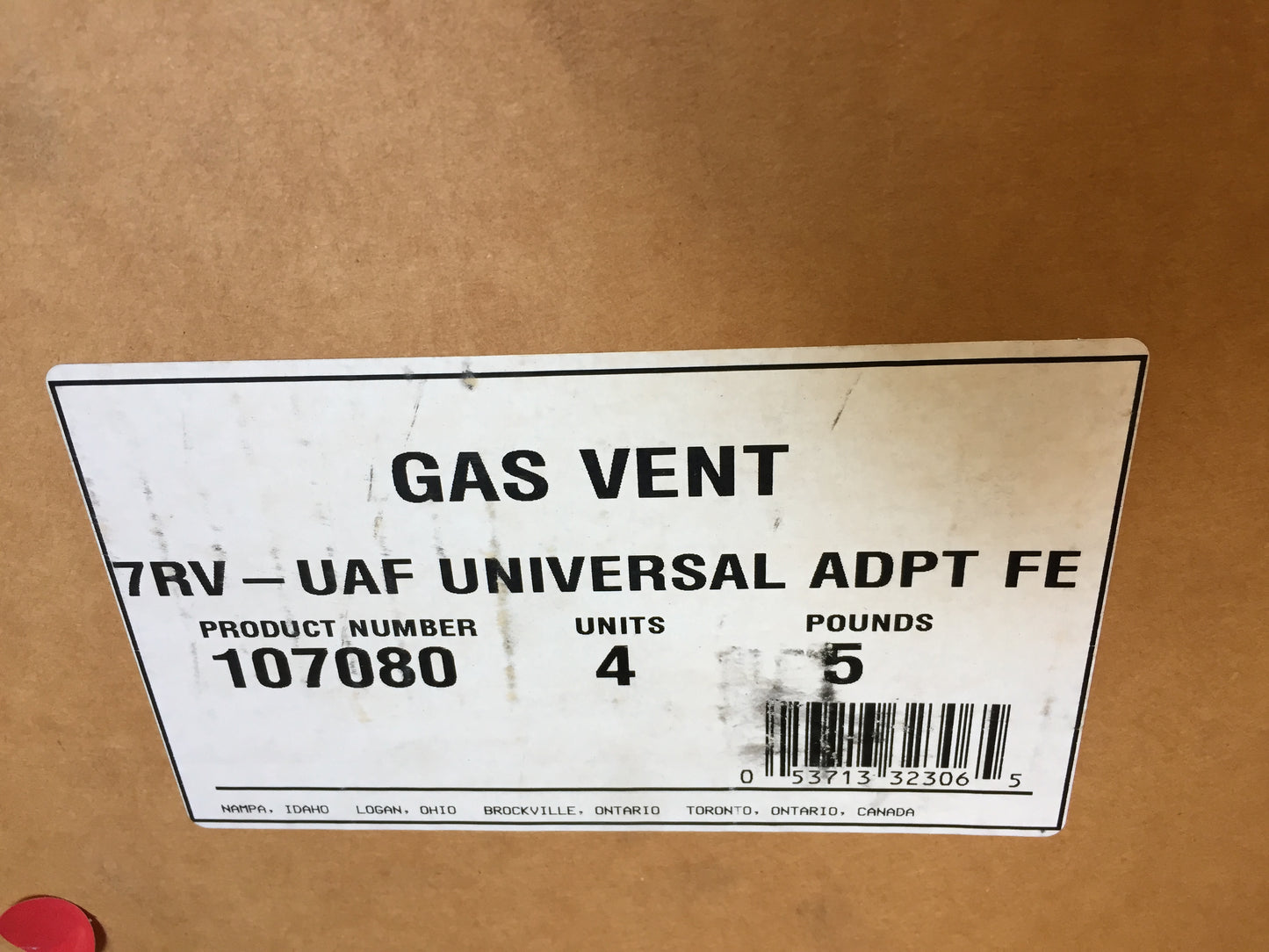 7" UNIVERSAL ADAPTER FOR B TYPE GAS VENTING ( SOLD AS BOX OF 4)