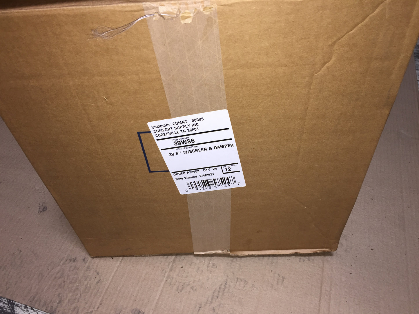 6" DRYER VENT HOOD WITH SCREEN AND FLAPPER (SOLD AS 12 PER BOX)