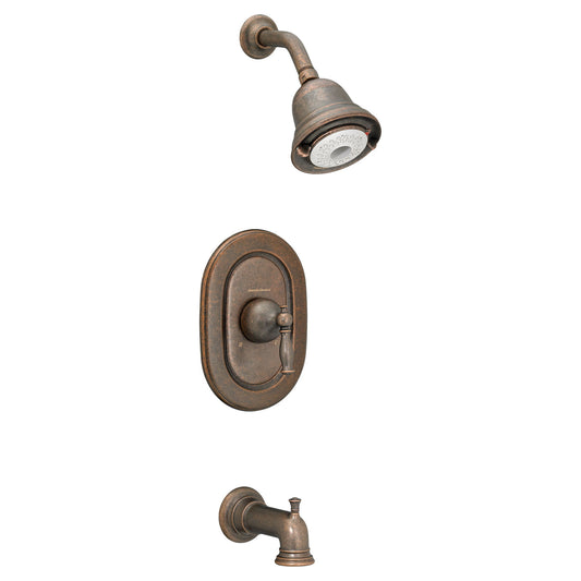 "QUENTIN" OIL RUBBED BRONZE PRESSURE BALANCED BATH AND SHOWER TRIM WITH FLOWISE WATER SAVING 3 FUNCTION SHOWER HEAD, LESS VALVE BODY