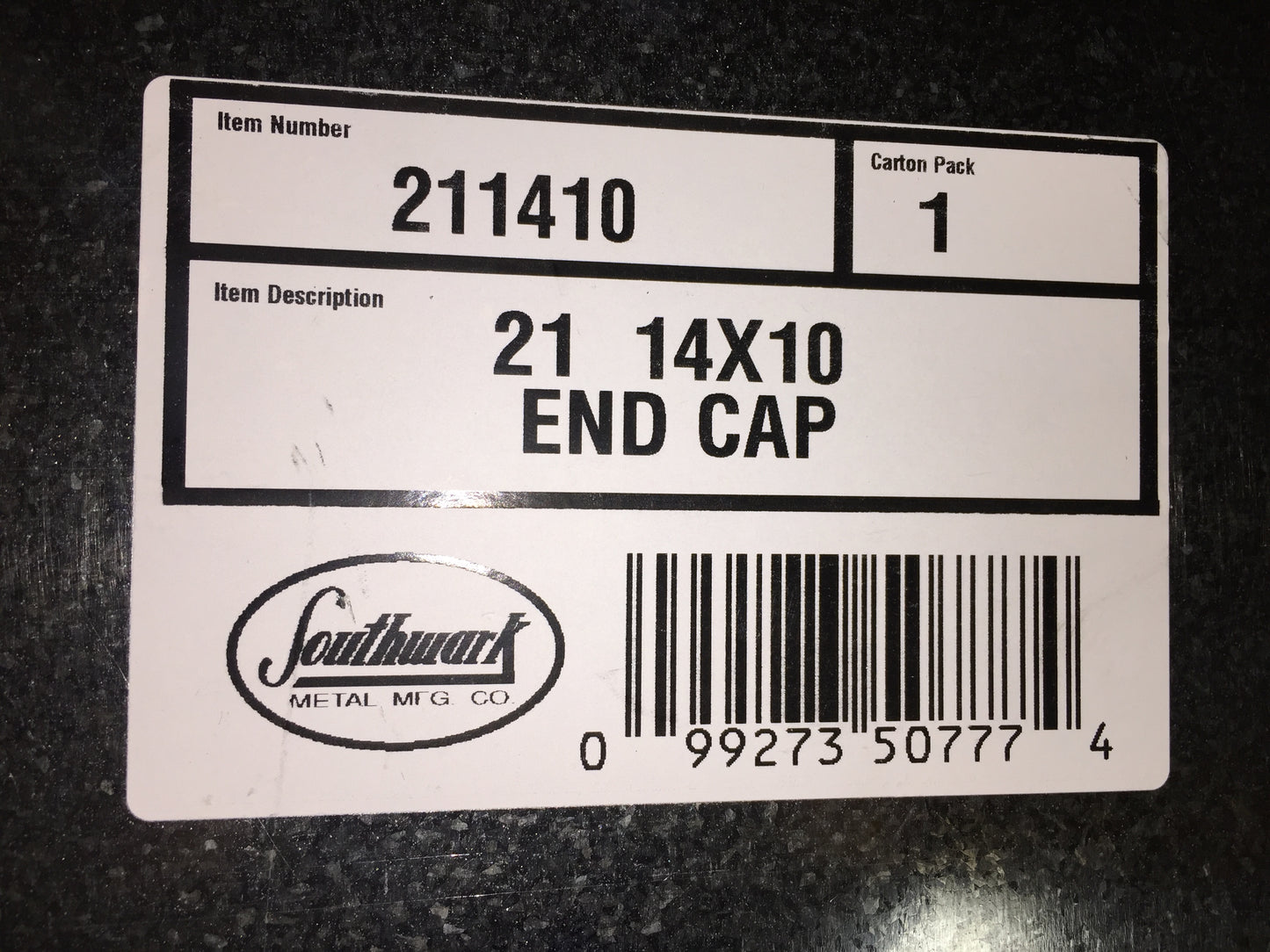 #21 14" X 10" DUCT END CAP