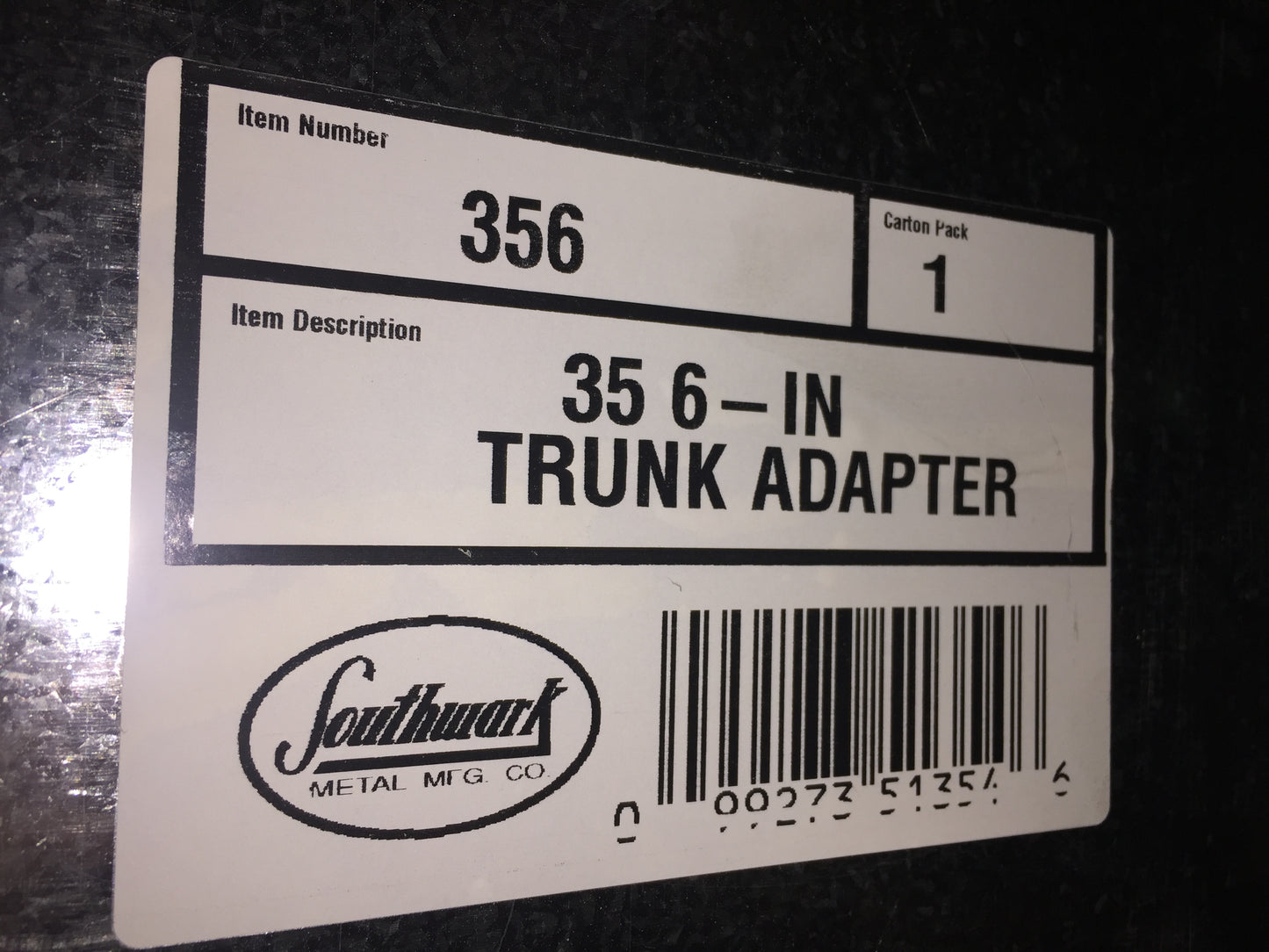 6" TRUNK ADAPTER FOR 8" DUCTING