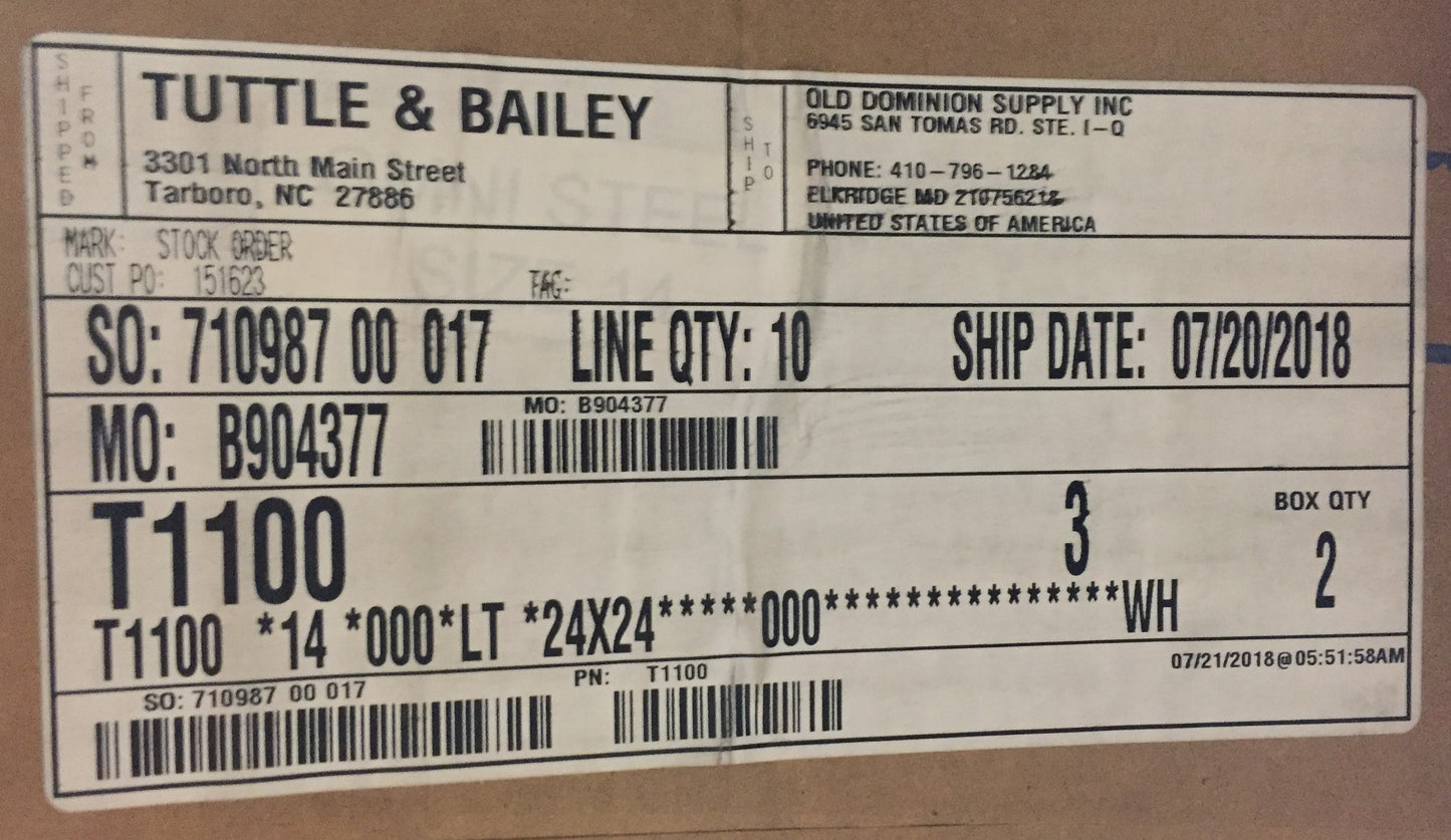 24x24x14 T1100 Ceiling Diffuser, Square, Architectural Plaque, Steel, Painted white (WH) finish, 14" neck