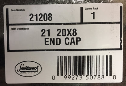 #21 20" X 8" RECTANGULAR DUCT END CAP