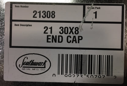 #21 30" X 8" RECTANGULAR DUCT END CAP