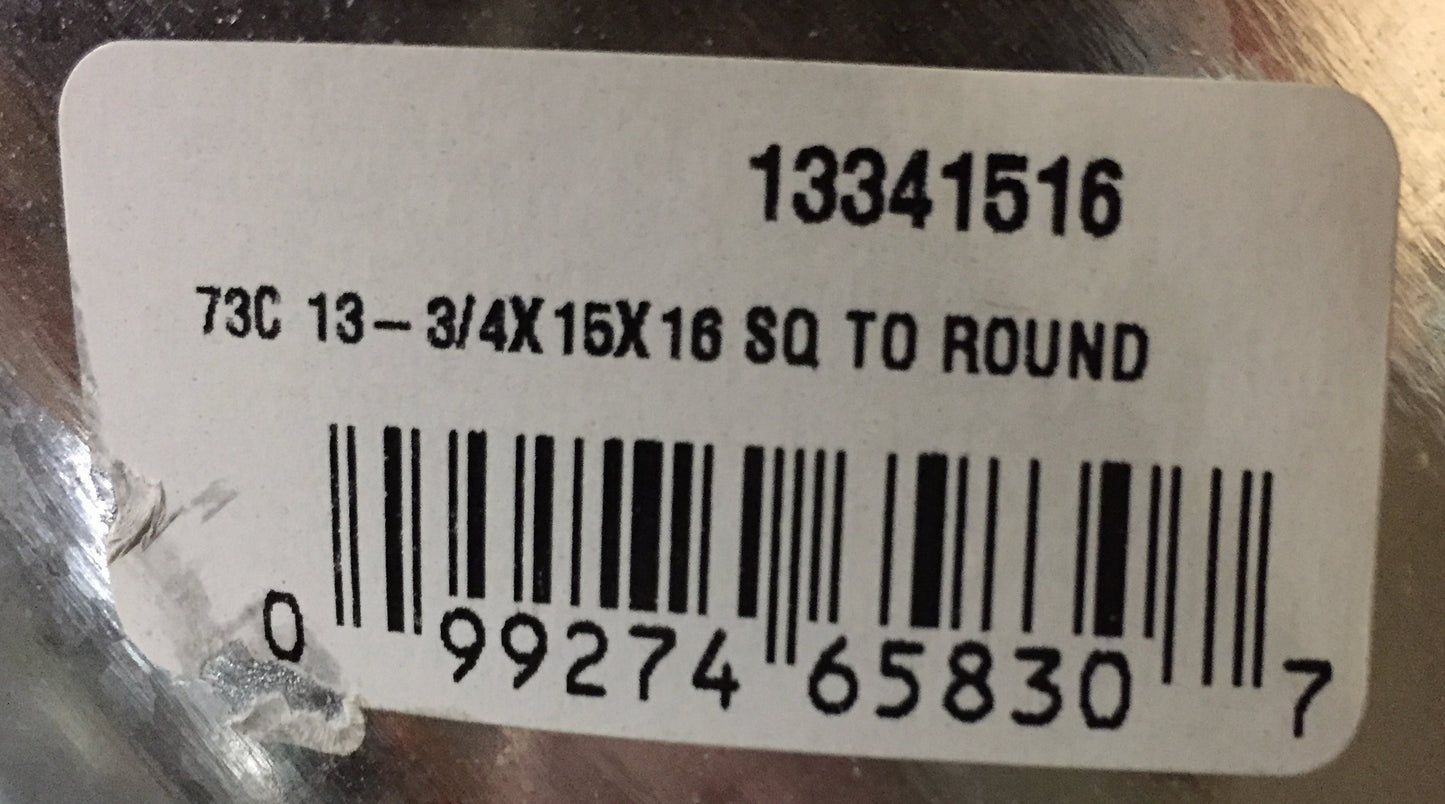13-3/4" X 15" X 16" SQUARE TO ROUND BOOT ADAPTER WITH 1" LIP