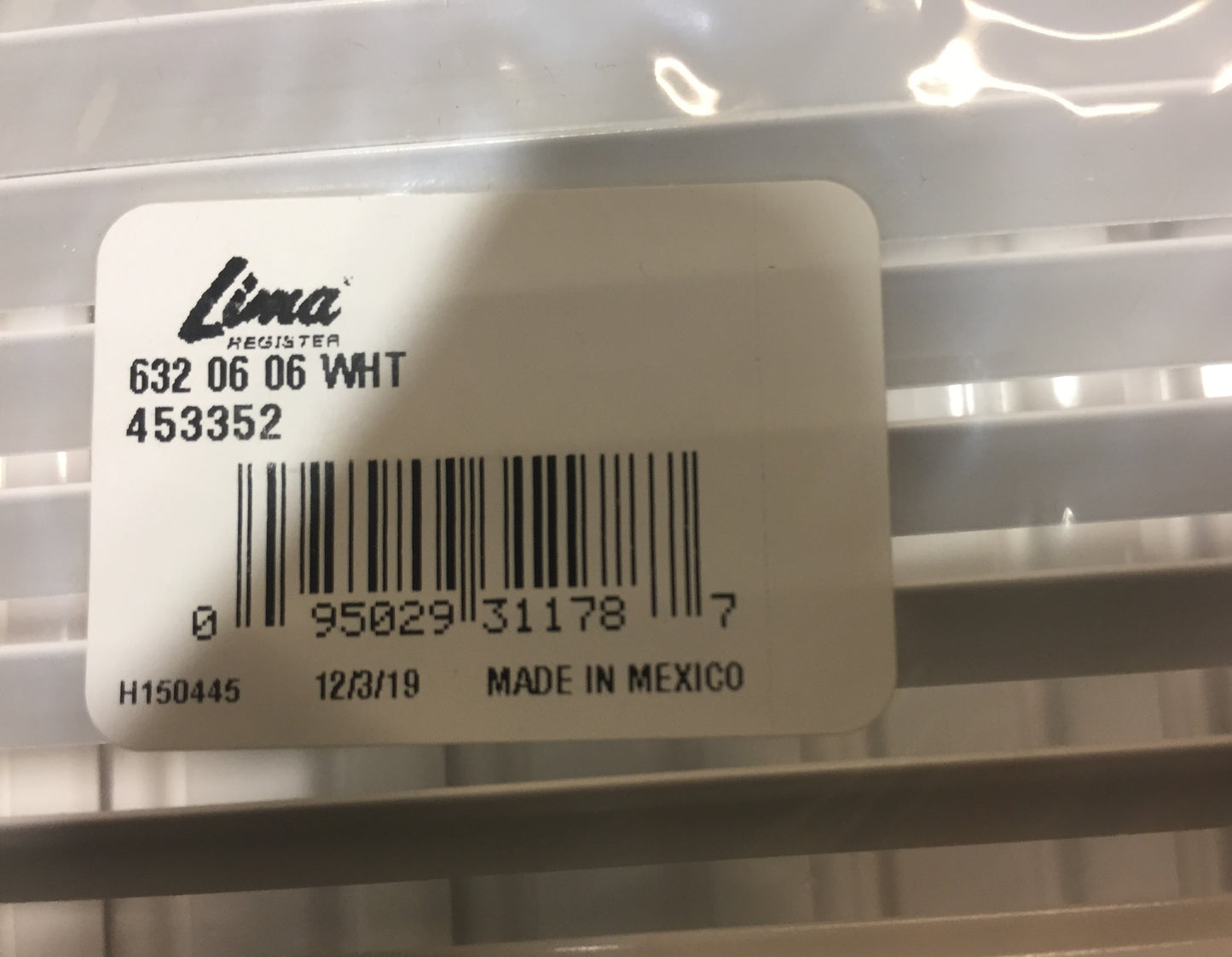 6" X 6" SINGLE DEFLECTION SUPPLY REGISTER WITH MULTI-LOUVER DAMPER