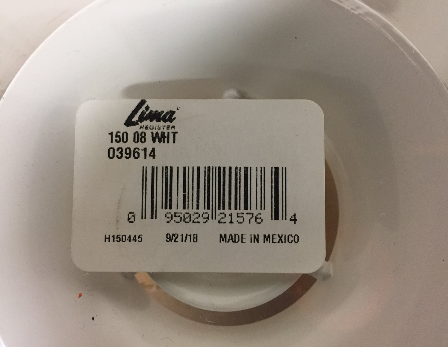 8" STEEL/WHITE ROUND CEILING DIFFUSER