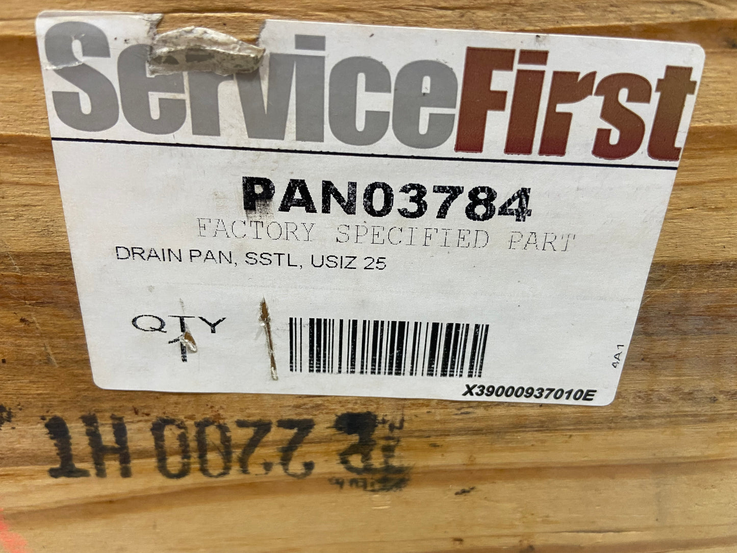 20" X 76 1/4" STAINLESS STEEL DRAIN PAN