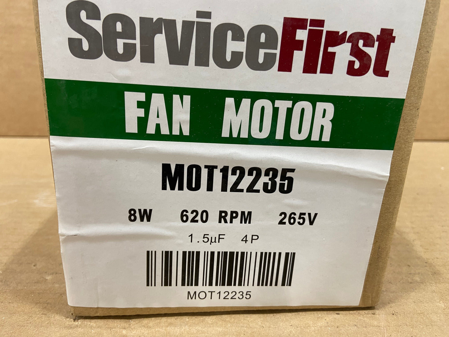 8 WATT INDOOR ELECTRIC FAN MOTOR 265/60/1 RPM:620/3-SPEED