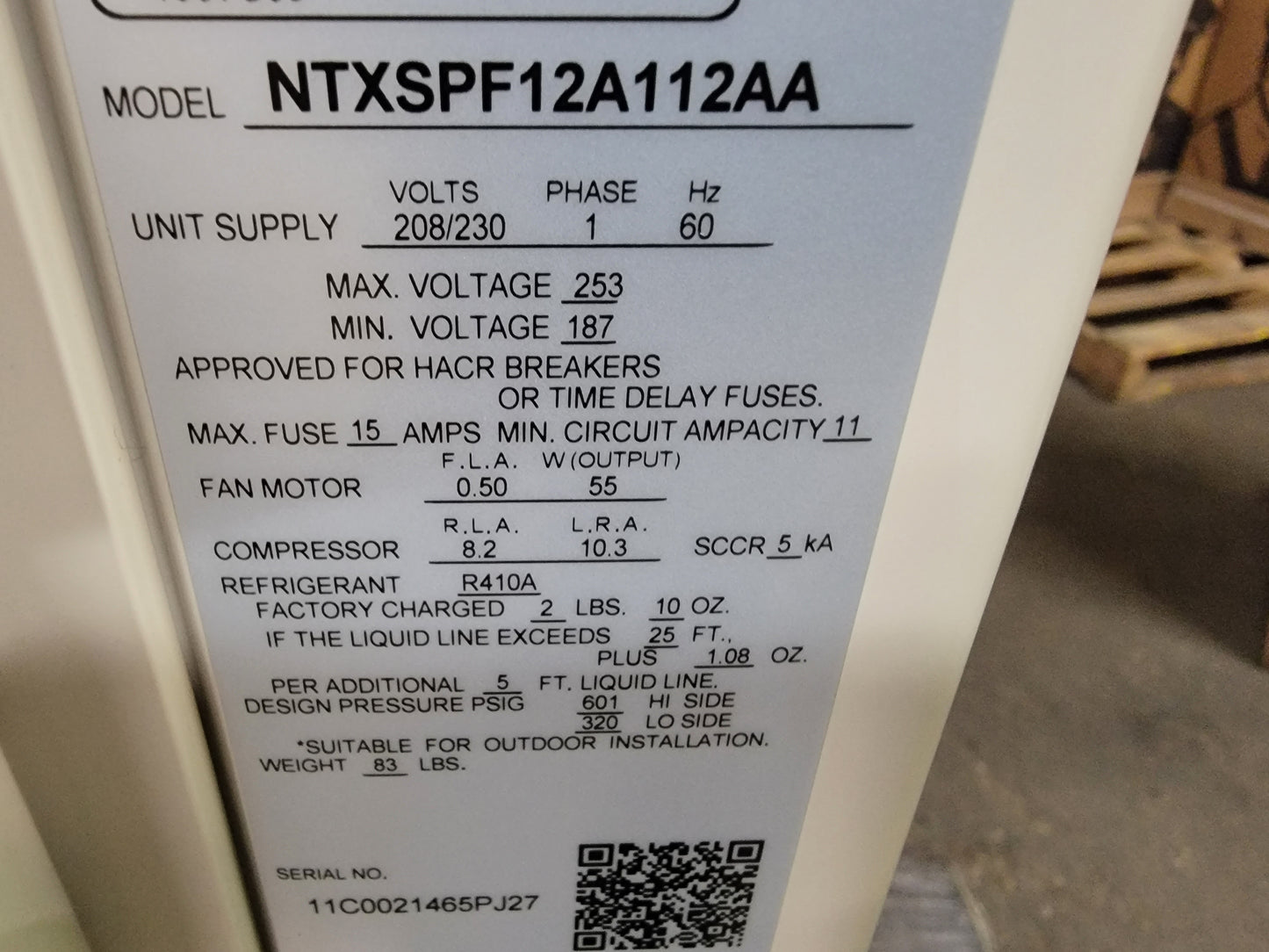 12,000 BTU SINGLE-ZONE INVERTER-DRIVEN OUTDOOR HEAT PUMP MINI SPLIT UNIT, 25.5 SEER 208-230/60/1 R-410A